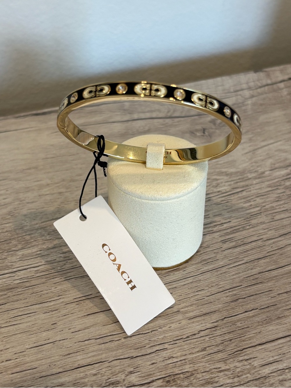 Coach Gold-tone Logo Bangle Bracelet